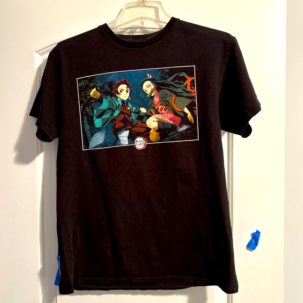 Demon Slayer Men’s Black Animation Short Sleeve Shirt Size  Medium Hot Topic